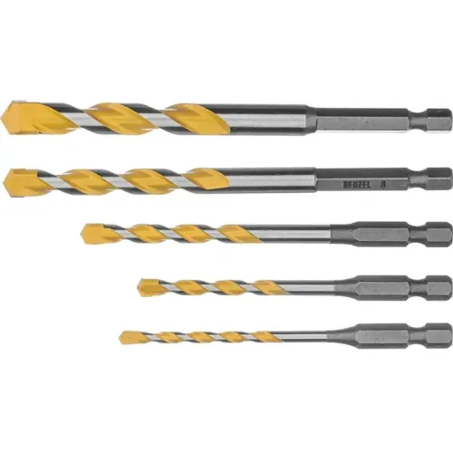Набор сверл универсальных Denzel Multi cut 4-10мм, 5 шт (706016)