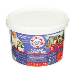 Краска в/д РУССКИЕ УЗОРЫ Фасадная Белоснежная 7кг