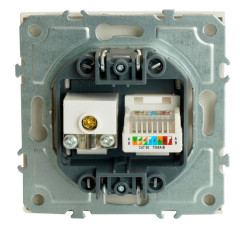 Розетка PC+TV ЭМИЛИ белый RST00-5106-01