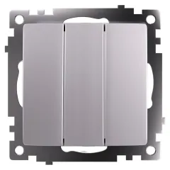 Выключатель 3-кл Катрин серебро GLS10-7108-03