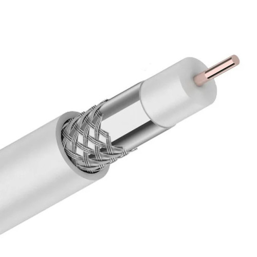 Кабель антенный RG-6U 48* (75 Ом) cu, белый, REXANT 01-2221