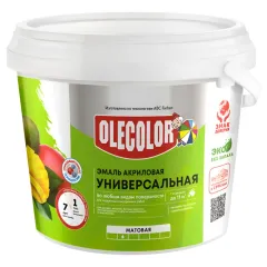 Эмаль OLECOLOR акриловая матовая белый 1 кг