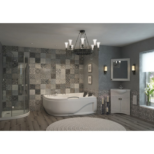 Ванна акриловая EVA GOLD OLB-807L 120х170х65см с ГМ, смеситель, подголовник, экран