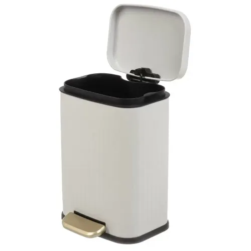 Ведро для мусора 6л нерж.сталь, прямоуг, белое Y4-8666 (479315)