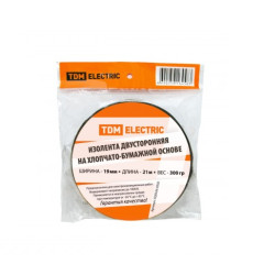 Изолента Х/Б 19мм х 21м черная двусторонняя 300г TDM SQ0526-0502