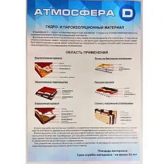 Плёнка Кровельная Атмосфера D (1,6*37,5=60м2)
