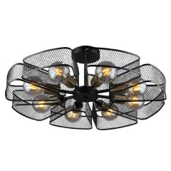Светильник Люмис N5460/8 BK+COP E27 8x60W d640 h230 черный/медь