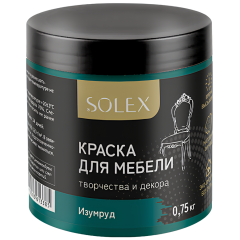 Краска SOLEX для мебели Изумруд 0,75кг