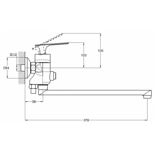 Смеситель для ванны G-LAUF LOT7-A010, ф-35