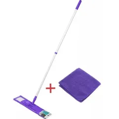 Швабра для пола с насадкой из микрофибры, лиловая, PERFECTO LINEA+подарок (43-392030)