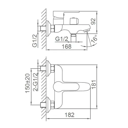 Смеситель для ванны FRUD R32157, хром