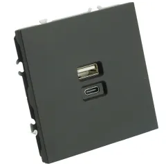 Розетка PC+Type A+C 20W ЭМИЛИ черный RST10-5115-05