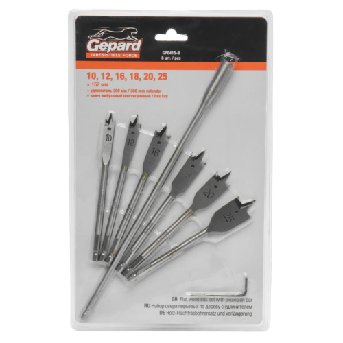 Набор сверл по дереву GEPARD перовых 8 шт (GP0415-8)