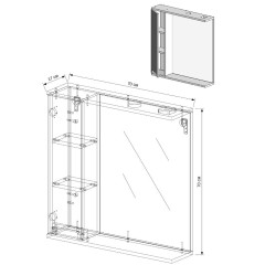 Шкаф с зеркалом EVA GOLD 70 