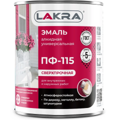 Эмаль ПФ-115 Лакра Красный 1кг Л-С