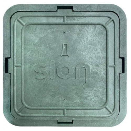 Люк ПП квадратный Slon 1,5т 400*350*60 зелёный