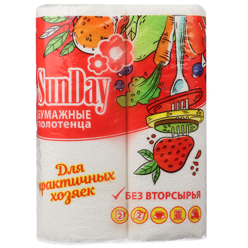 Полотенце бумажное Sunday двухслойные (912-014)