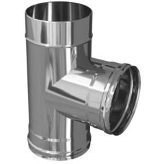 Дымоход тройник-Д 0,5мм 90гр Ф135 нержавеющая сталь (Феррум)