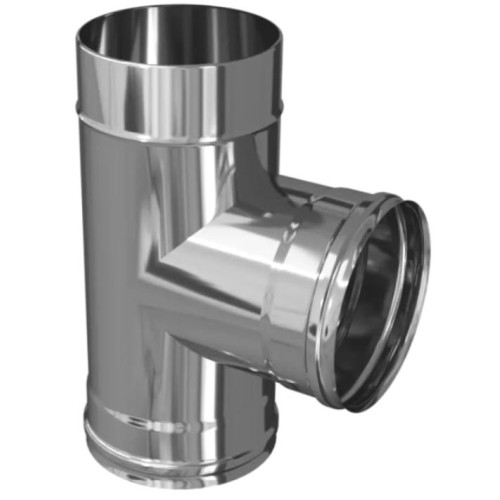 Дымоход тройник-Д 0,5мм 90гр Ф135 нержавеющая сталь (Феррум)
