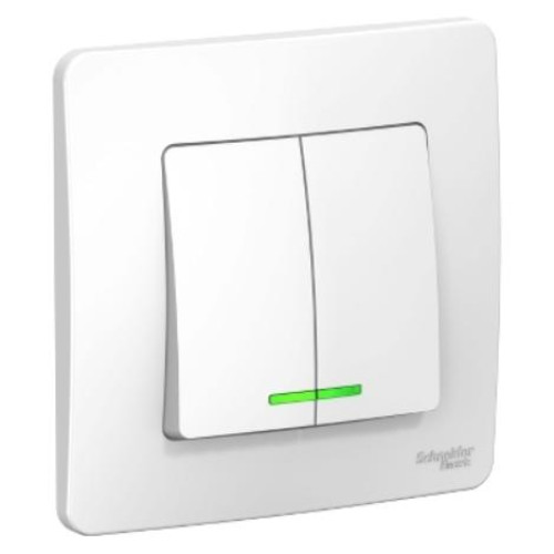 Выключатель 2-кл BLANCA 10А с подсветкой бел. SchE BLNVS010511