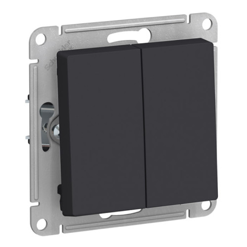 Выключатель 2-кл AtlasDesign 10А карбон SchE ATN001051