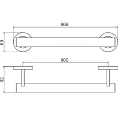 Поручень настенный GAPPO G8106-6 ручка, чёрный