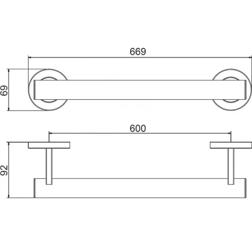 Поручень настенный GAPPO G8106-6 ручка, чёрный