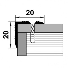 Профиль угловой 20*20 0,9 Ольха серая (Лука ПУ 05.900.102)