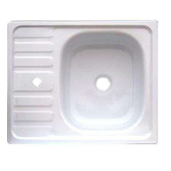 Мойка стальная эмалированная накладная ГОМЕЛЬ 60х50см с кронштейнами, (без сифона)