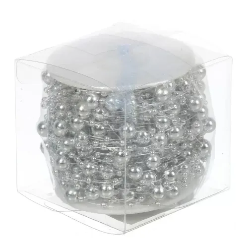 Бусы новогодние 1500см Капли росы серебро Y4-9348 (502797)