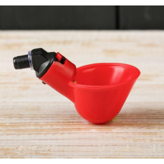 Поилка чашечная для домашней птицы, со штуцером под трубку