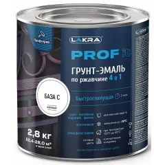 Грунт-эмаль Лакра PROF IT по ржавчине 4 в 1 быстросохнущая  База С 2,8 кг