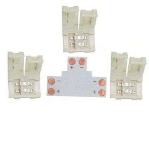 Комплект соед. ECOLA плата T для зажим разъема+3 зажима 2-х конт. SMD5050 SC21UTESB (542050)