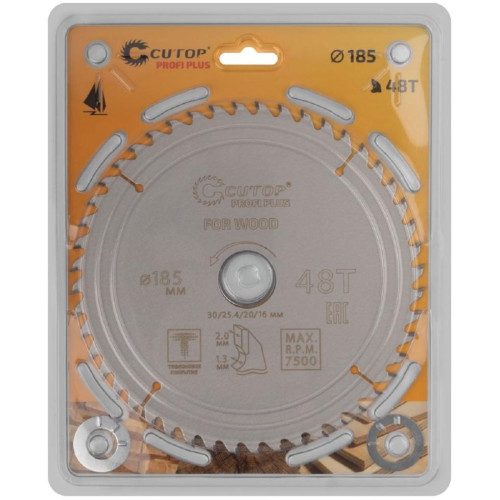Диск пильный CUTOP 185 x 30/25,4/20/16 x 48Т (75-18548Т)