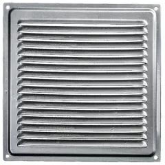 Решетка металлическая с сеткой 175*175ВР серебро