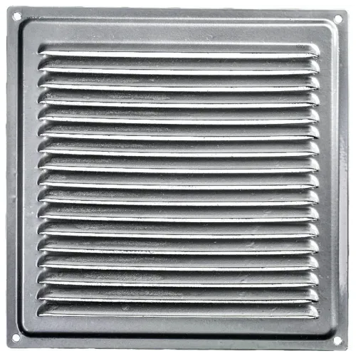 Решетка металлическая с сеткой 175*175ВР серебро