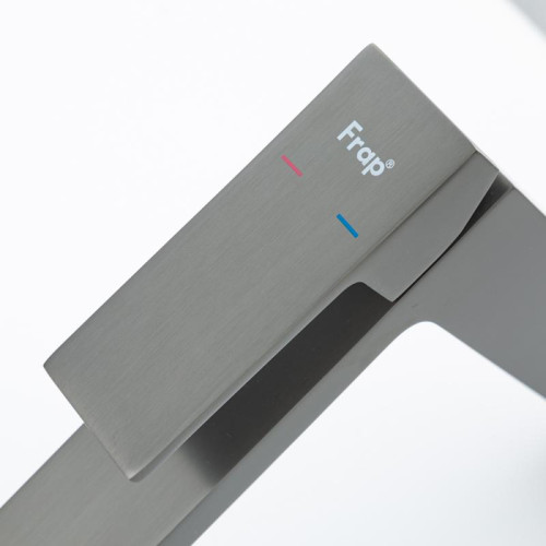 Смеситель для умывальника FRAP F1091-29 высокий, оружейная сталь