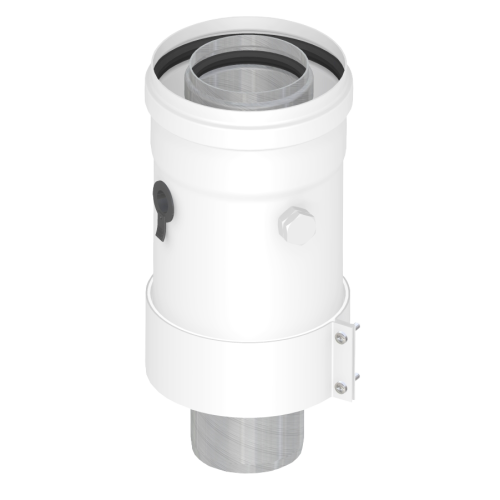 Дымоход коаксиальный адаптер вертикальный ф 60/100 белый, универсальный VIVAT