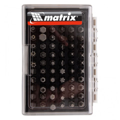 Набор бит MATRIX с магнитным держателем, CrV,61шт (11387)
