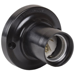 Патрон Е27 карболитовый потолочный прямой черный IEK EPK12-04-02-K01