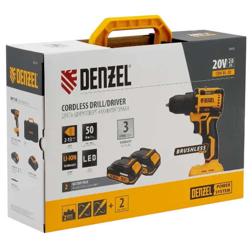 Шуруповерт DENZEL CDH-BL-20 (26123) (*15)