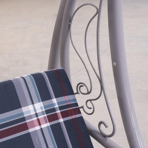 Качели садовые 3-х мест 198*115*176см до 240кг, клетка темно-серая, с москит сеткой LG5457M (281411)