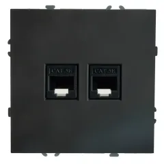 Розетка PC+PC ЭМИЛИ черный RST00-5111-05