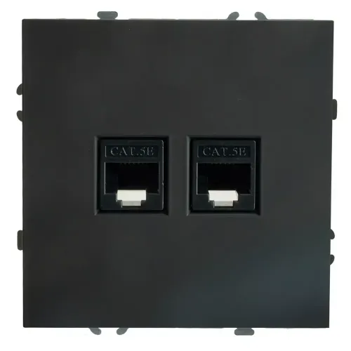 Розетка PC+PC ЭМИЛИ черный RST00-5111-05