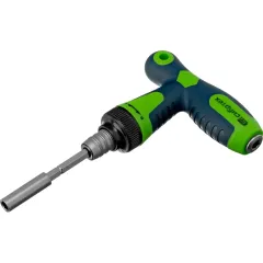 Отвертка СИБРТЕХ Т-образная реверсивная, биты, торцевые головки, 33 шт (13382)