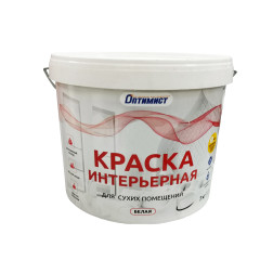 Краска в/д ОПТИМИСТ W 202 акрил. для в/р Матовая Белая 7кг