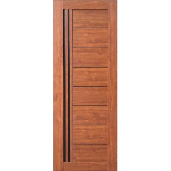 /Дверное полотно VDM-09 ДО 70 Дуб Золотой, покрытие ПВХ (VD) (лакобель черное)