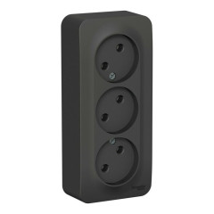 Розетка О/У 3-ая 2P BLANCA антрацит SchE BLNRA000316