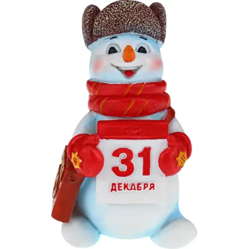 Украшение ёлочное Снеговичек с календарем 7х4,5см полирезина (8\4005)