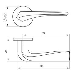 Ручки раздельные ARMADILLO R.URS52.FLAME (FLAME URS) BL-26 черный (39229)